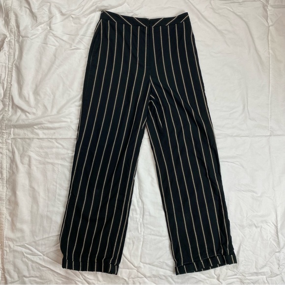 Oscar De La Renta Pinstripe Wide Leg Pants XS - Picture 2 of 6